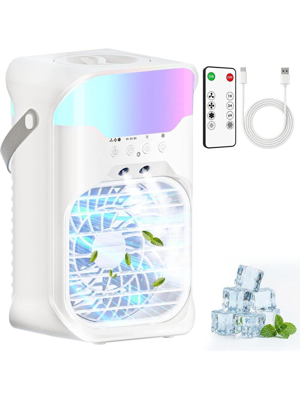 Portable Air Conditioner Dual Nozzle AC Unit with Remote Control & 1600ML Tank